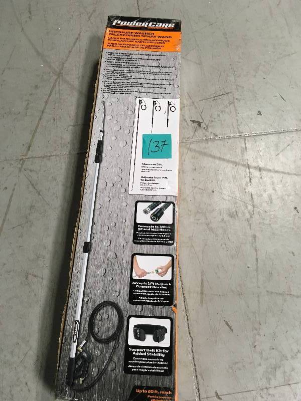 lot 137 image: PowerCare 18 ft. 4,200-PSI Telescoping Spray Wand for Pressure Washers