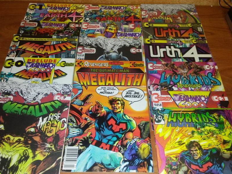 lot 13 image: 14 continuity comics Deathwatch, Hybrids, Urth 4, Megalith.