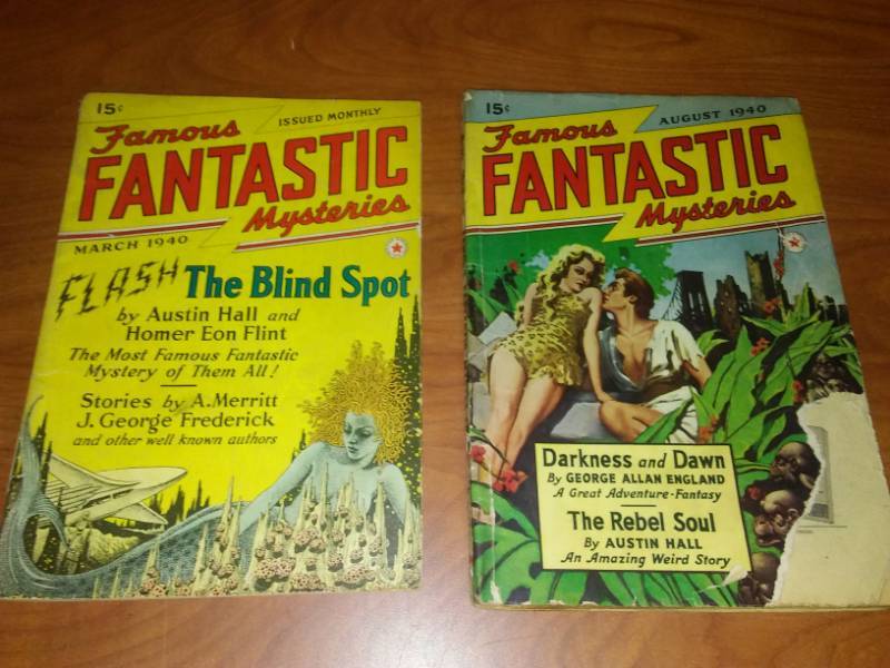 lot 26 image: 2 Famous Fantastic Mysteries. March, August 1940 Pulp.