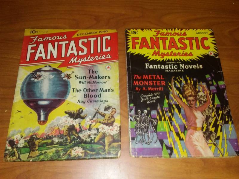 lot 27 image: 2 Famous Fantastic Mysteries December 14th, August 41 Pulp.