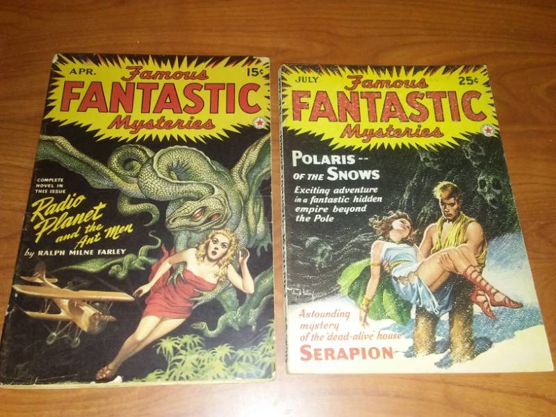 lot 29 image: 2 Famous Fantastic Mysteries April, July 1942 pulp.