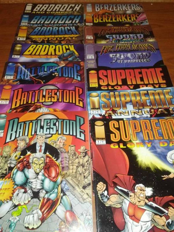 lot 42 image: 14 Image Comics - Badrock, Battlestone, Bezerkers, Supreme, Sword of Damocles.
