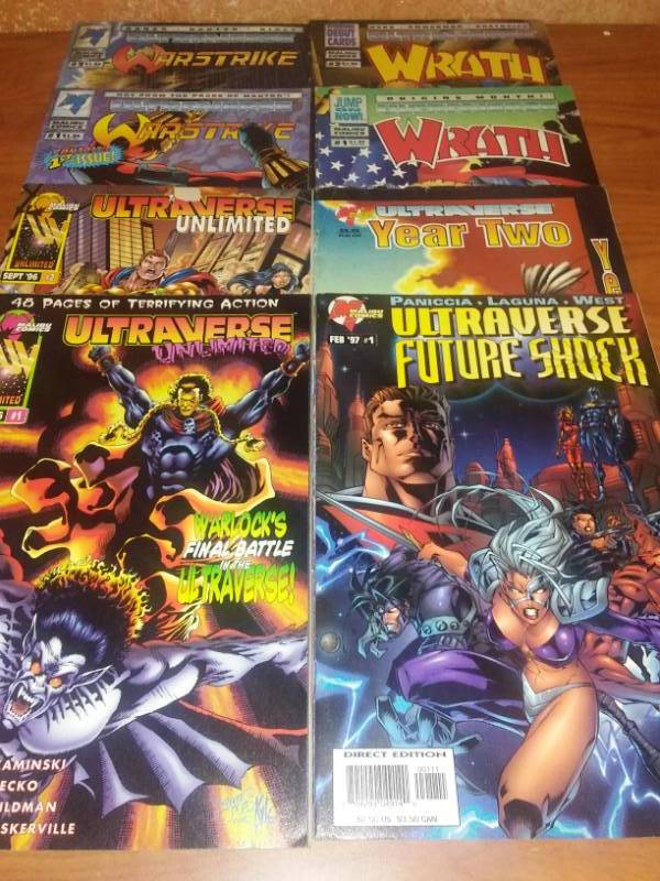 lot 44 image: 8 Malibu Marvel Comics - Ultraverse, Wrath, War strike. All issues 1, 2 or 3.