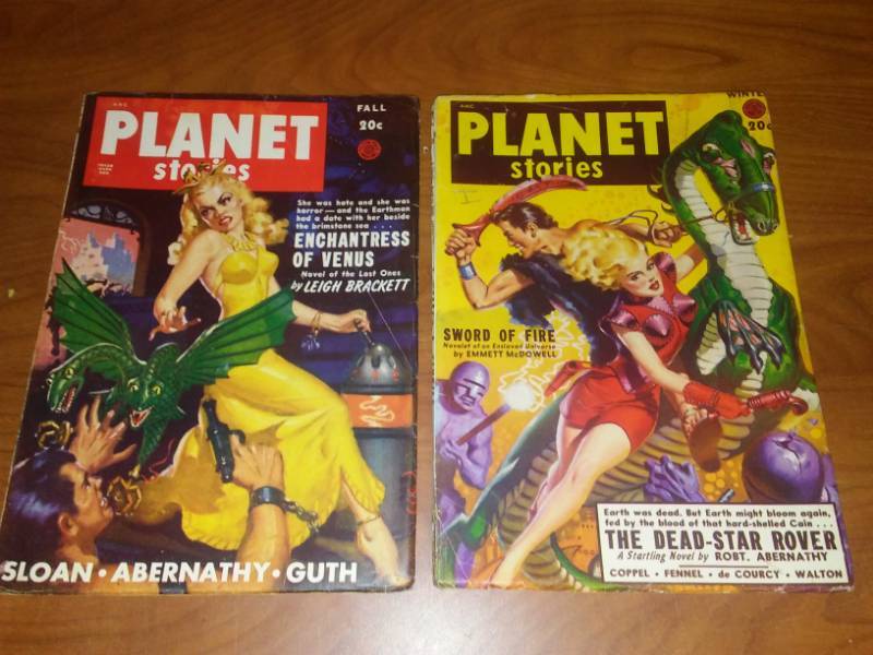 lot 56 image: 2 Planet stories pulp. Very good. Fall winter 1949