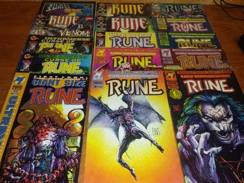 lot 62 image: 15 Rune Ultraverse Malibu Marvel Silver Surfer, Venom.