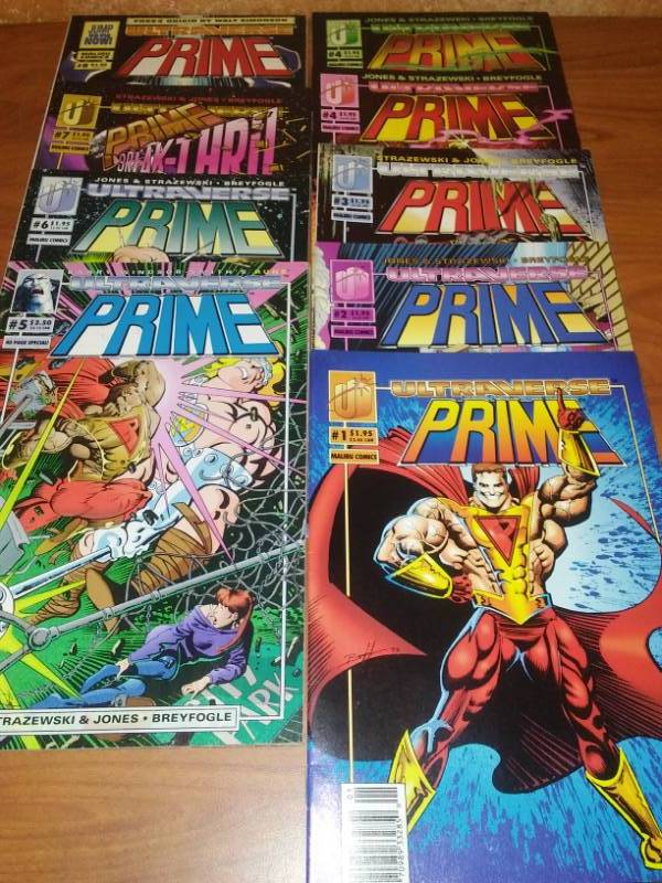 lot 66 image: 9 Prime Ultraverse 1-8 with alternate #4. Excellent to Mint.