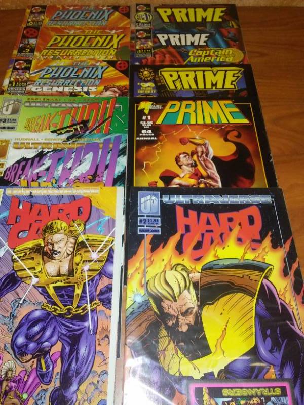 lot 67 image: 11 Prime, Phoenix Resurrection, Hard Case Break-Thru. Ultraverse.