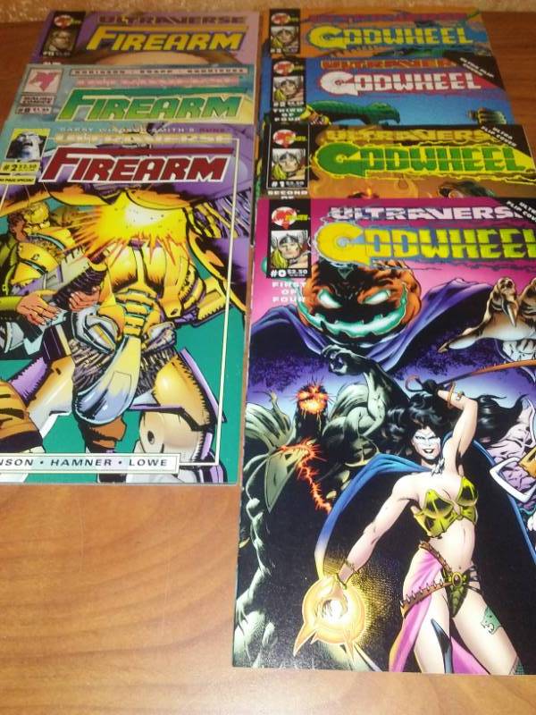 lot 68 image: 7 Ultraverse Godwheel, Thor 0 - 3 Series Firearm