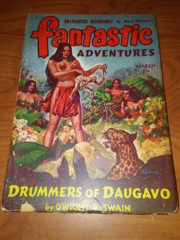 lot 89 image: Fantastic Adventures. March 1943 Pulp. W. P. Mc Givera, Swain.