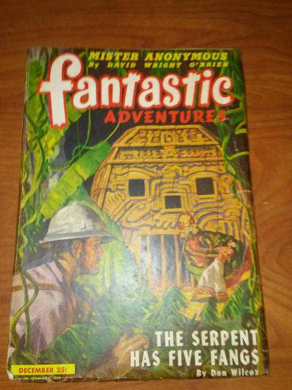 lot 90 image: Fantastic Adventures December 1945. Pulp. OBrien, Wilcox.