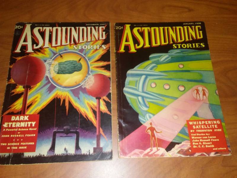 lot 95 image: 2 Astounding Stories, December 37, January 38, Pulp. Ayre, Van Lorne, Fearn, Smith.
