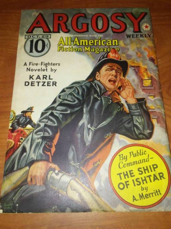 lot 101 image: Argosy Weekly - Tribute to Fire Fighters. October 29, 1938.