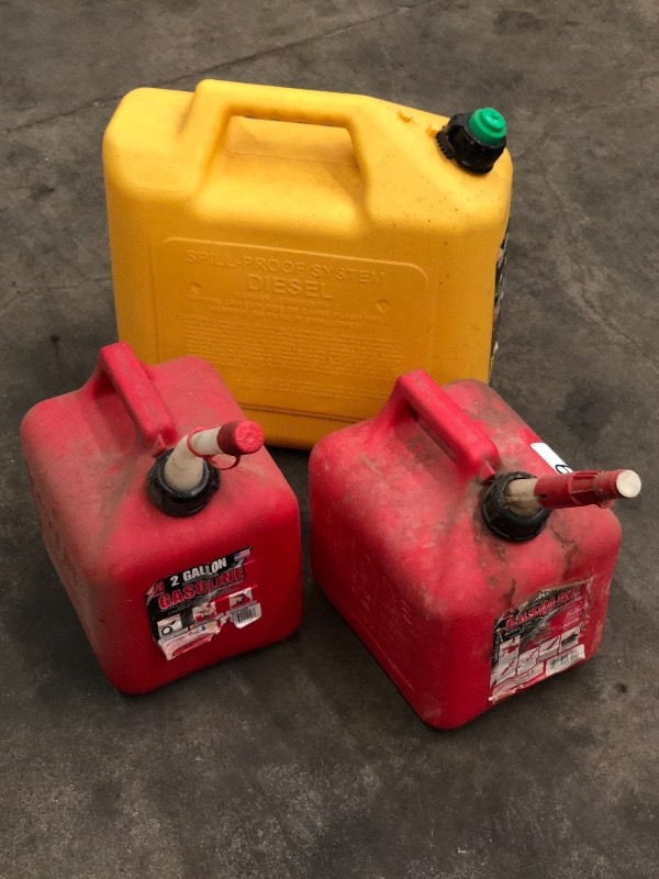lot 9 image: Lot Of (2) 2-Gallon Gasoline & (1) ...