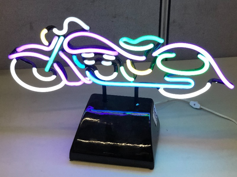 lot 18 image: 18 Counter Top Motorcycle Neon Sig...