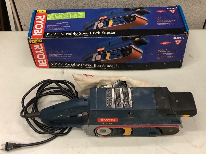 lot 31 image: Ryobi 3x21 Variable Speed Belt Sa...