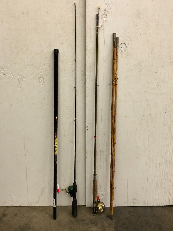 lot 55 image: Lot Of (4) Assorted Fishing Rods Wi...