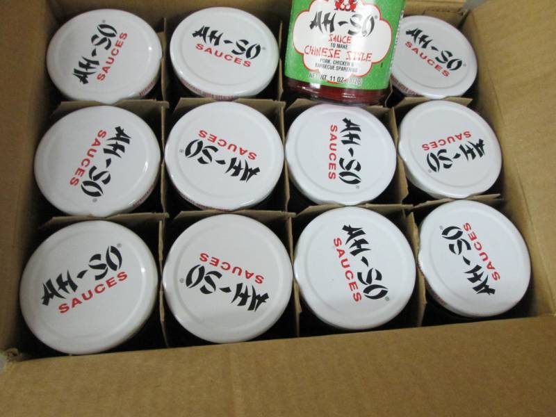 lot 279 image: Case of 12 AH - SO Asian BBQ sauce for Pork, Chicken and Spar Ribs Chinese Style.  Dated March 2019