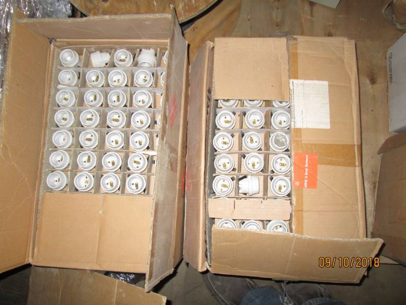 lot 52 image: 2 cases of light sockets, 200 per c...