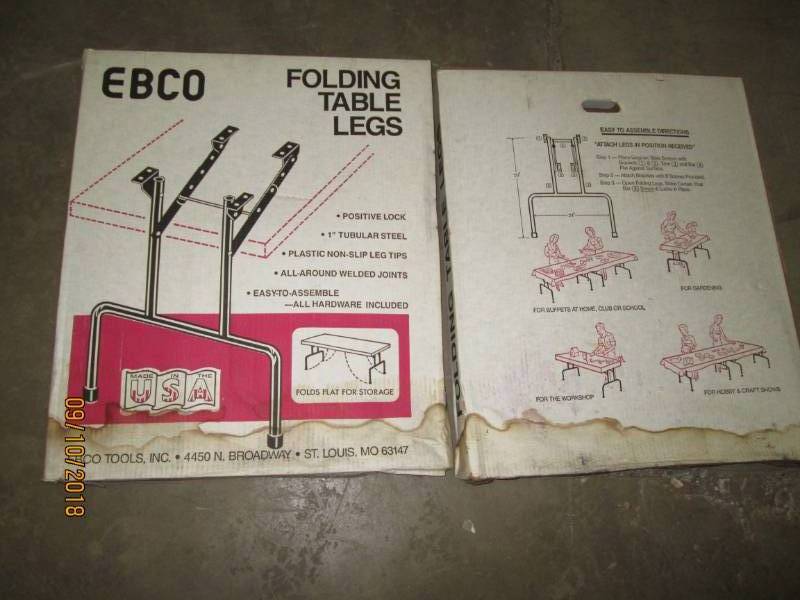 lot 53 image: 2 sets of 2 new folding table legs ...