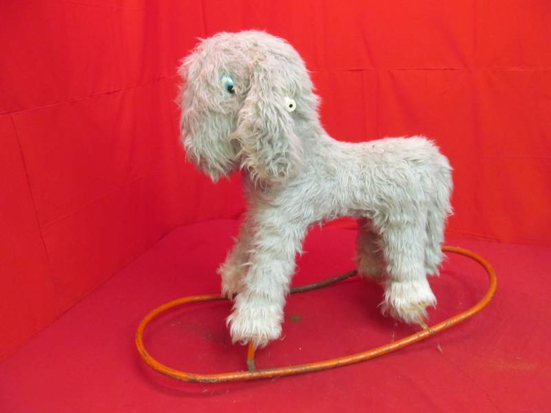 lot 33 image: vintage stuffed animal rocking toy