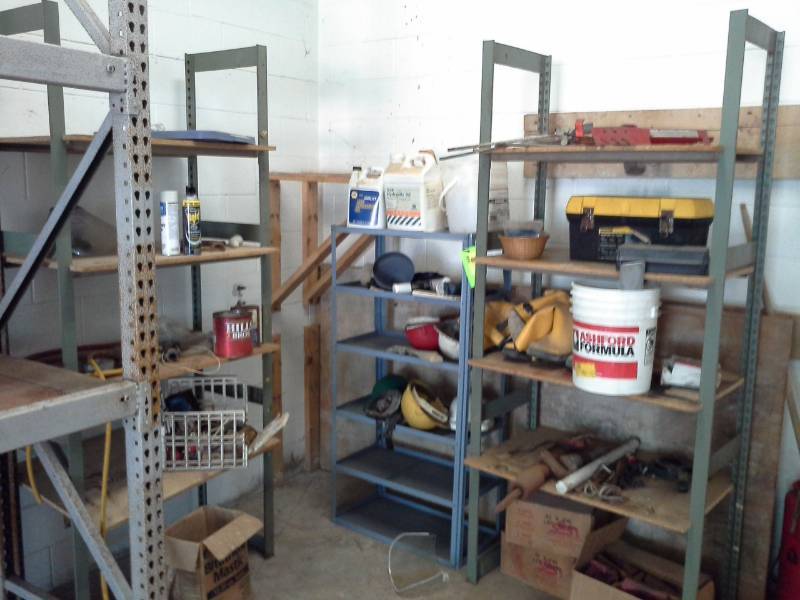 lot 41 image: Corner shelving units and Contents