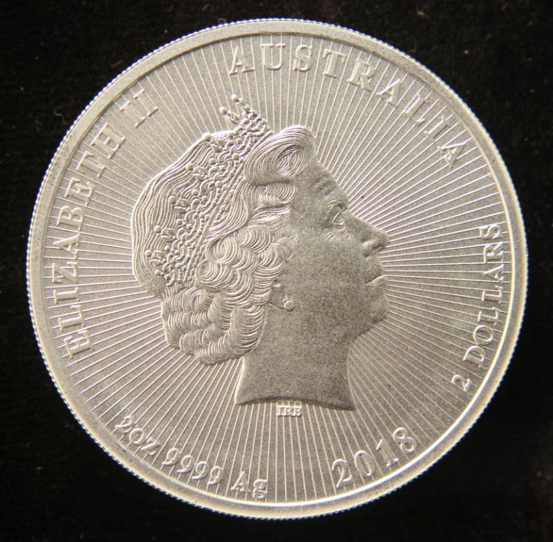 2018 AUSTRALIA KOALA 2 TROY OZ. .999 FINE SILVER