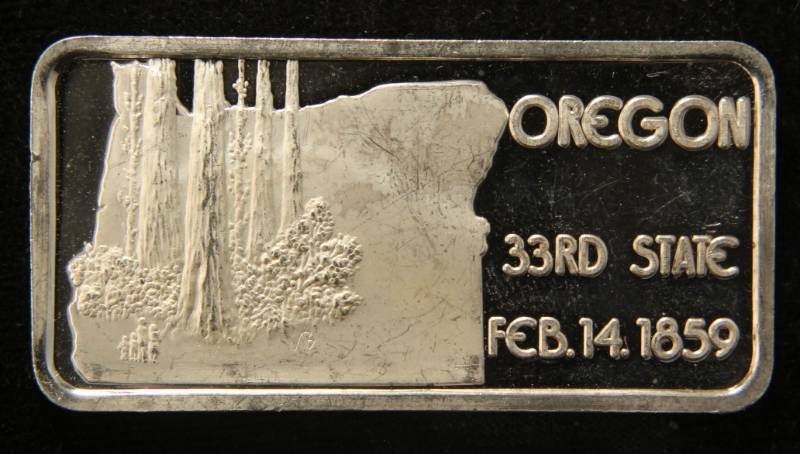 1 TROY OZ. .999 FINE SILVER BAR 50 STATES SERIES OREGON