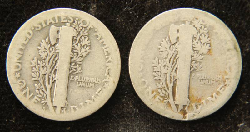(2) MERCURY DIMES 1917-S & 1918-D