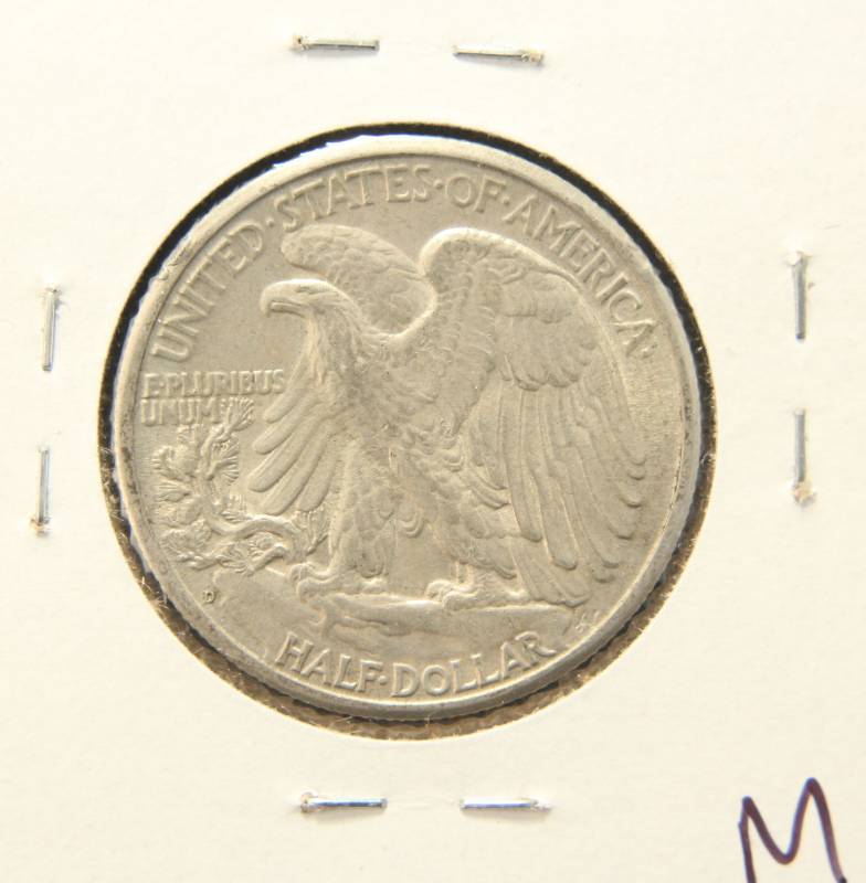 1945-D WALKING LIBERTY SILVER HALF AU58