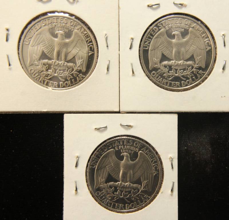 (3) PROOF WASHINGTON QUARTERS 1990-S 1993-S 1994-S