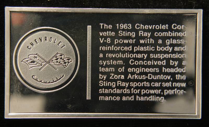VINTAGE 1963 CHEVROLET 1000 GRAINS (2.08 TROY OZ) STERLING SILVER BAR