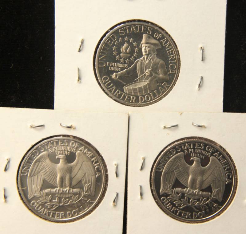 (3) PROOF WASHINGTON QUARTERS 1976-S 1992-S 1994-S