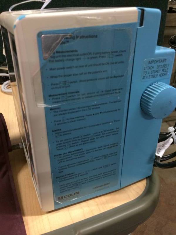 lot 17 image: Colin Press Mate NIBP Blood Pressure Vital Signs Sphygmomanometer Monitor Includes Cuff - Super Working Condition