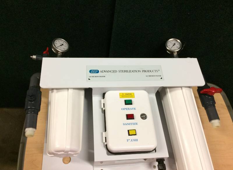 lot 24 image: Advanced Sterilization Products ASP Water Filtration System. 1 and 0.2 Micron Filters - Includes Filter Canisters