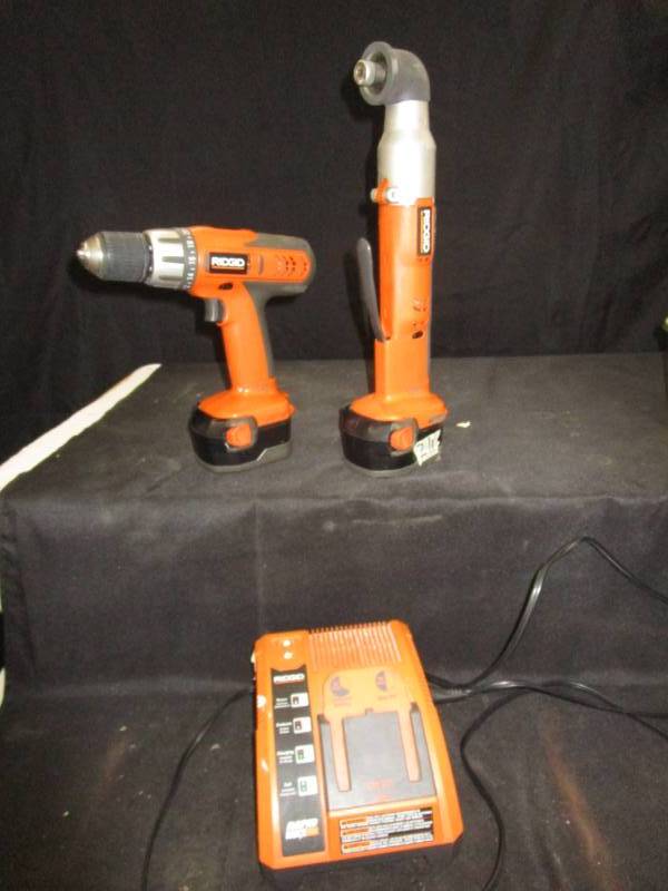 lot 54 image: Rigid Drill, Angle Grinder, Battery Charger