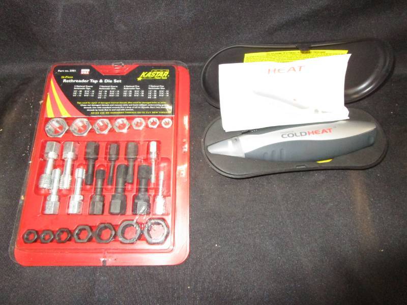 lot 64 image: Kastar Rethreader Tap and Die Set and Cordless Soldering Tool