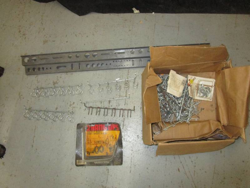lot 140 image: garage peg board hooks and hardware