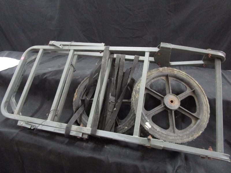 lot 167 image: folding portable deer cart wheel needs replacing
