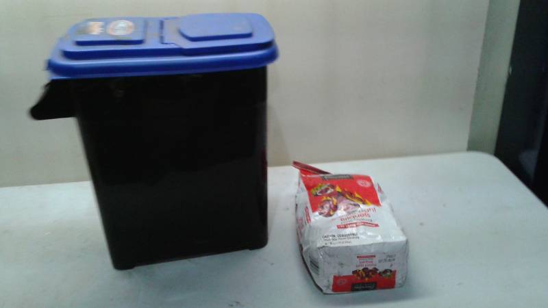 lot 25 image: New Bag Of Charcoal And Used Charcoal Kaddy