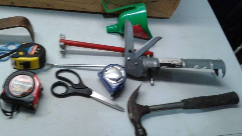 lot 29 image: Homemade Toolbox And Some Tools and Hardware