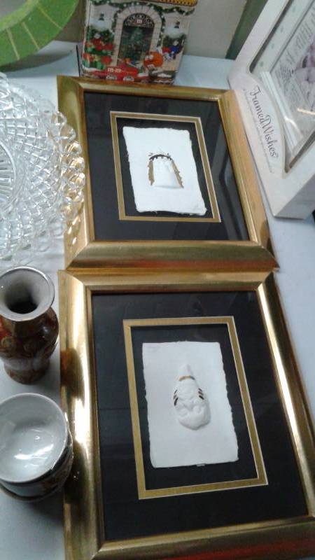 lot 51 image: Blue Bin Filled With A Bunch Home Decor Items