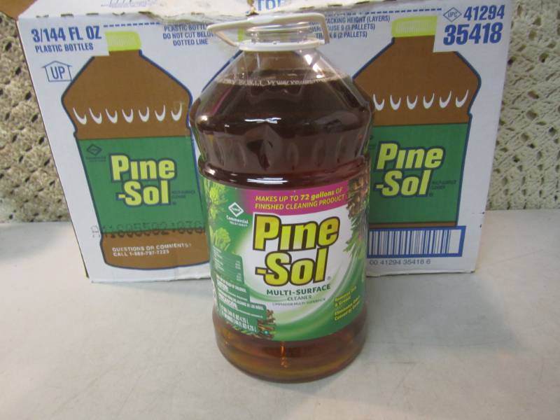 lot 62 image: Case of 3 Large Bottles of Pine-Sol...