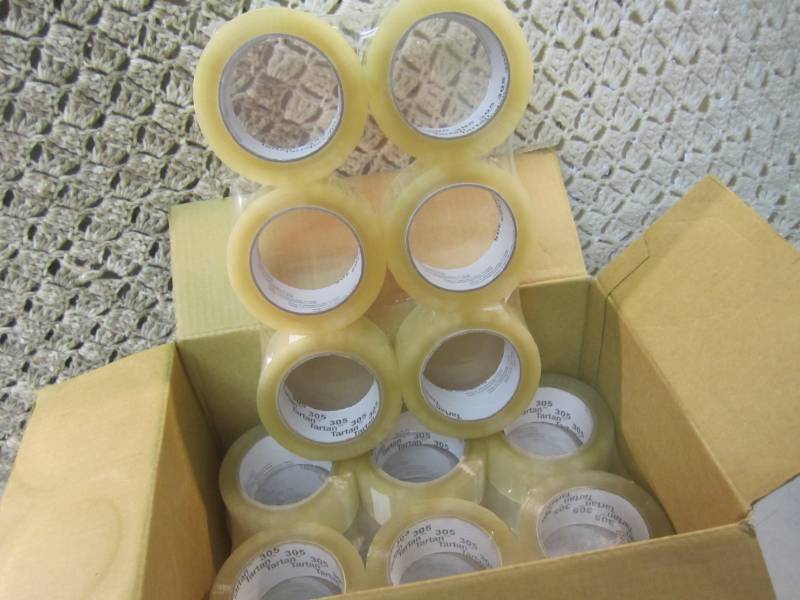 lot 98 image: Case with 30 Rolls of 3M Clear Box ...