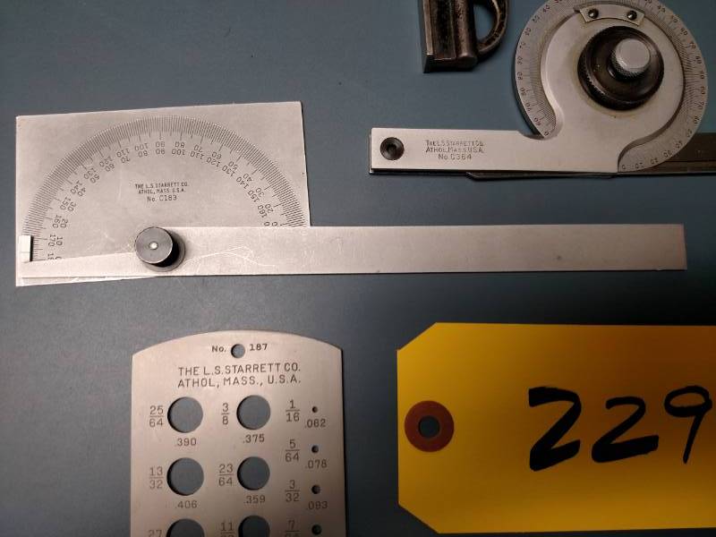 lot 229 image: Protractors, Squares, Scribe, & Dri...