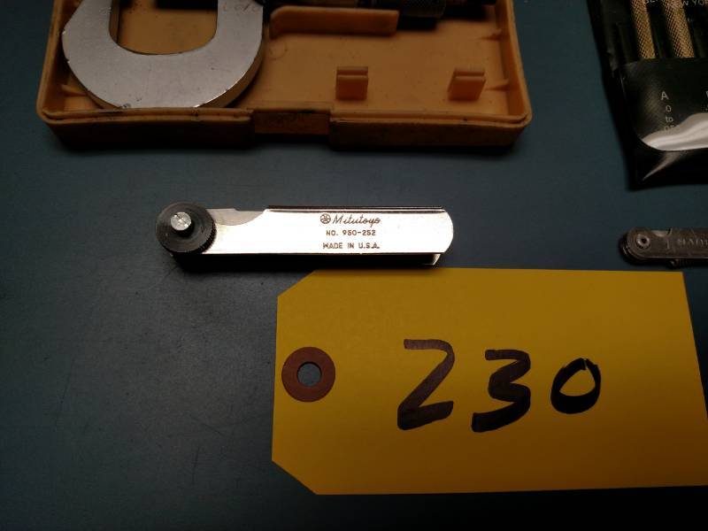 lot 230 image: Micrometer, Pin Vises, Screw Pitch ...