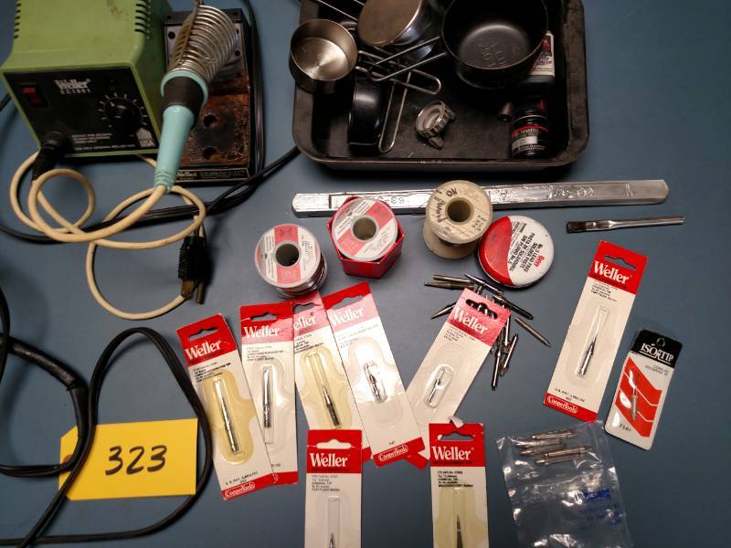 lot 323 image: Solder Station & Supplies...