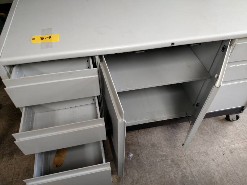 lot 379 image: Rolling Steel Cabinet, 60x25x36...