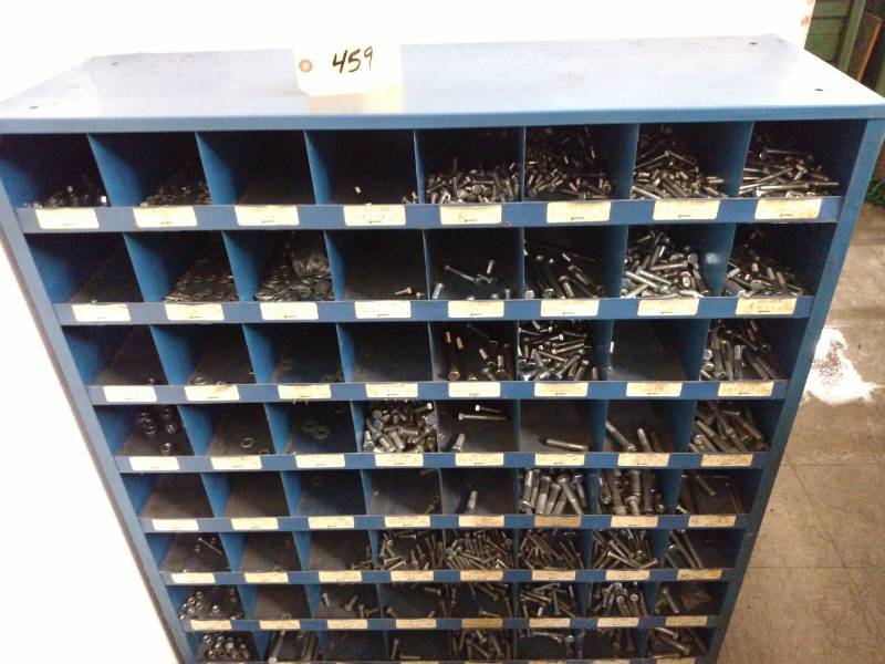lot 459 image: 72 Hole Bolt Bin with Hardware...