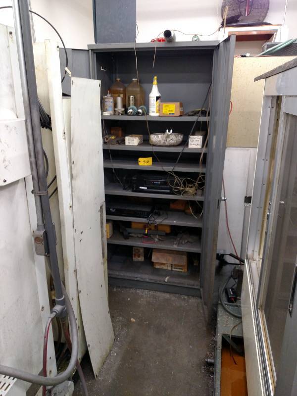 lot 513 image: 2 Door Cabinet with Sony Stereo & M...