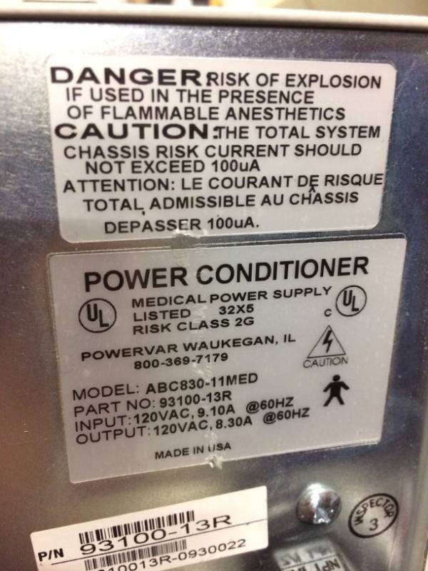 lot 3 image: Ametek PowerVar ABC830-11MED Standard Power Conditioner Tested Working
